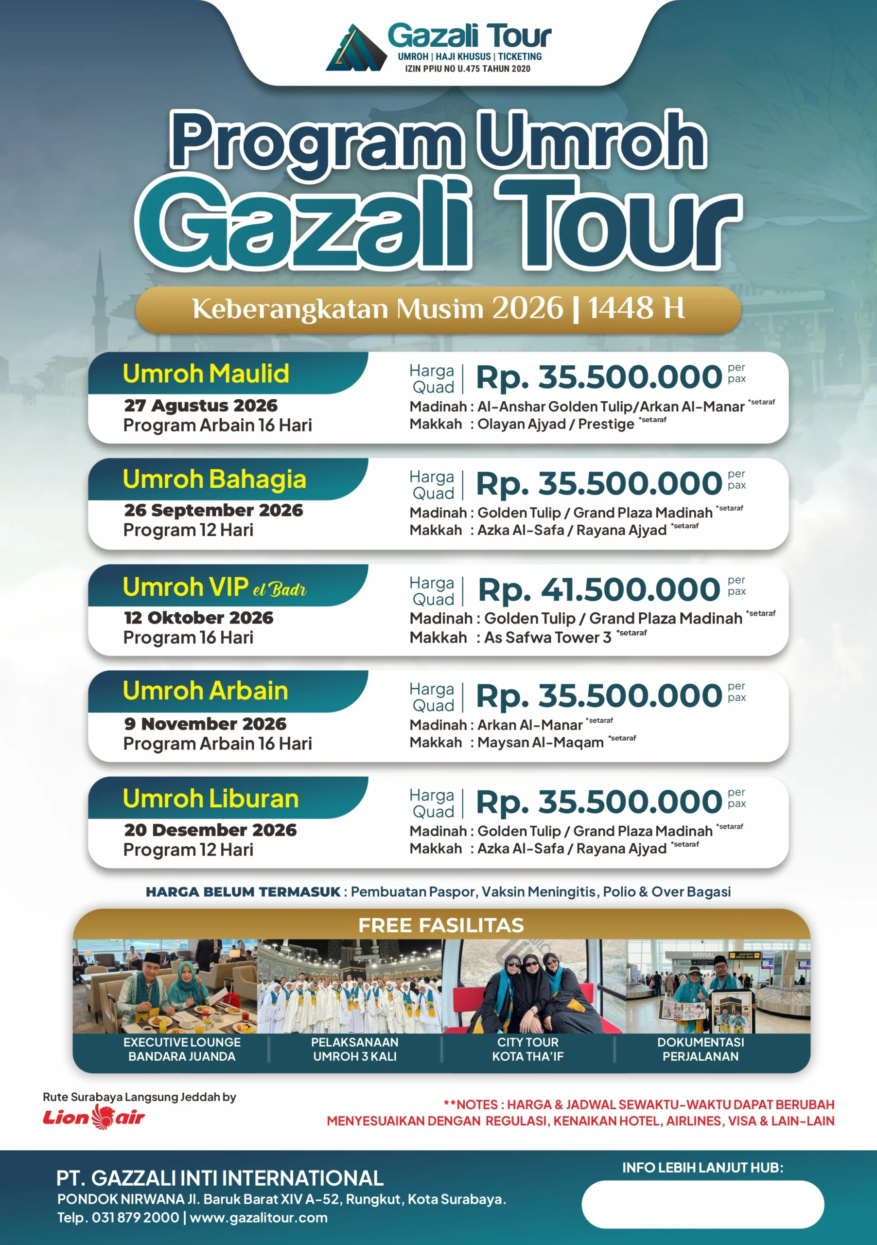 PROGRAM UMROH GAZALI TOUR 1448H